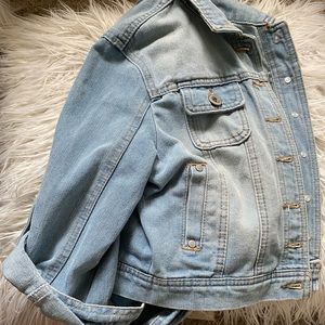 Light Blue Denim Jean Crop top Jacket